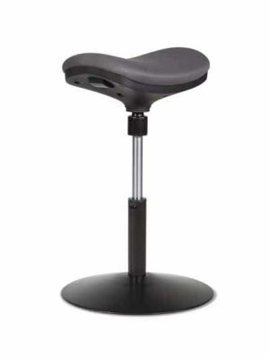 כיסא מטפל / מעבדה ארגונומי דינמי דגם ג'מבו ריפוד בד צבע אפור בסיס שחור