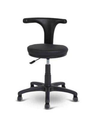 כיסא מטפל / מעבדה דגם שונית גב יצוק בצבע שחור חישוק ניקל